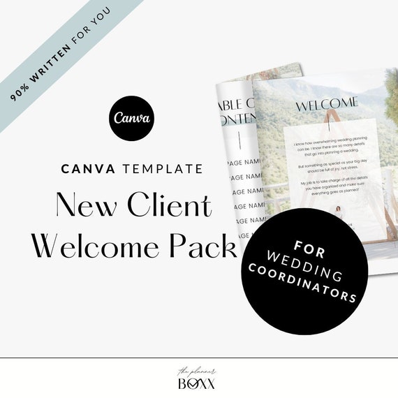New Client Welcome Package, Day of Wedding Coordinator Canva Templates