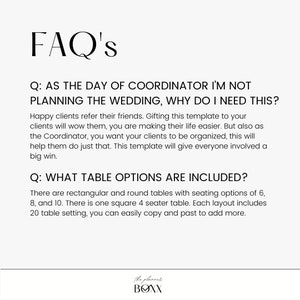 Wedding Table Seating List Planner Google Excel Sheet image 5