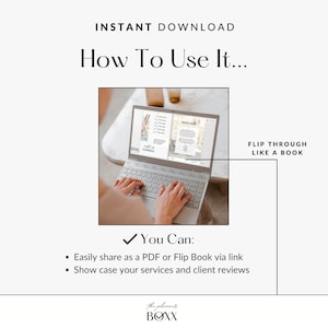 May include: A laptop computer screen displaying a digital flip book with pages titled "Welcome" and "Call to Action". The person's hands are typing on the keyboard. The text "Flip Through Like A Book" is on the right side of the image.