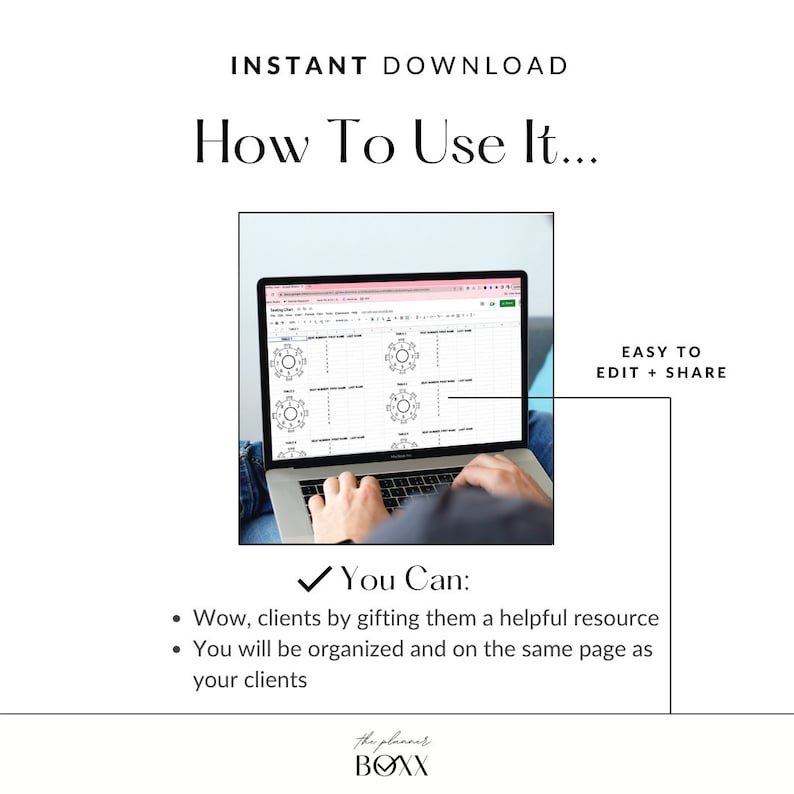 Wedding Table Seating List Planner Google Excel Sheet image 4