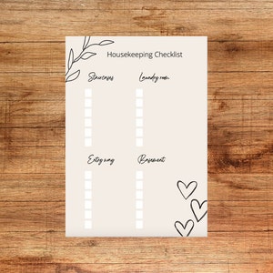 Cleaning Checklist | Housekeeping | Chore Chart | Printable PDF | Digital Download
