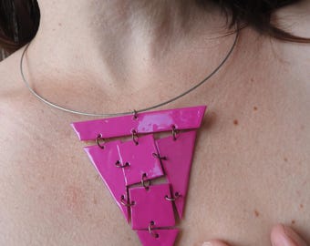 Tour de cou, pendentif en plastique recyclé