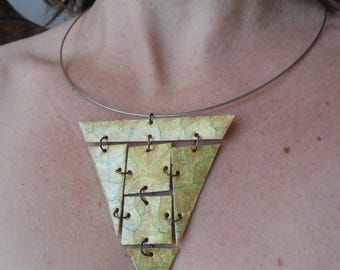 Tour de cou, pendentif en plastique recyclé