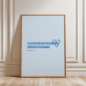 Christian wall art, modern Christian art, blue wall art, apartment decor, scripture wall art, bible verse wall art, downloadable prints