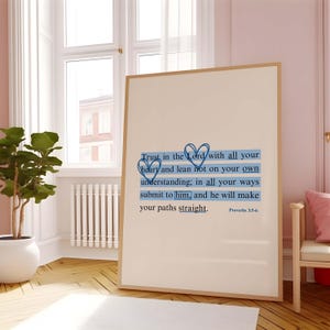 Christian gifts, blue wall art, christian wall art, christian prints, bible verse wall art, scripture wall art, digital print