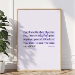 Scripture wall art, purple wall art, bible verse wall art, christian wall art, christian prints, modern christian art, digital print