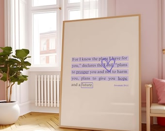 Lila Christliche Wandkunst, Bibel-Versdruck (Digitaldruck)