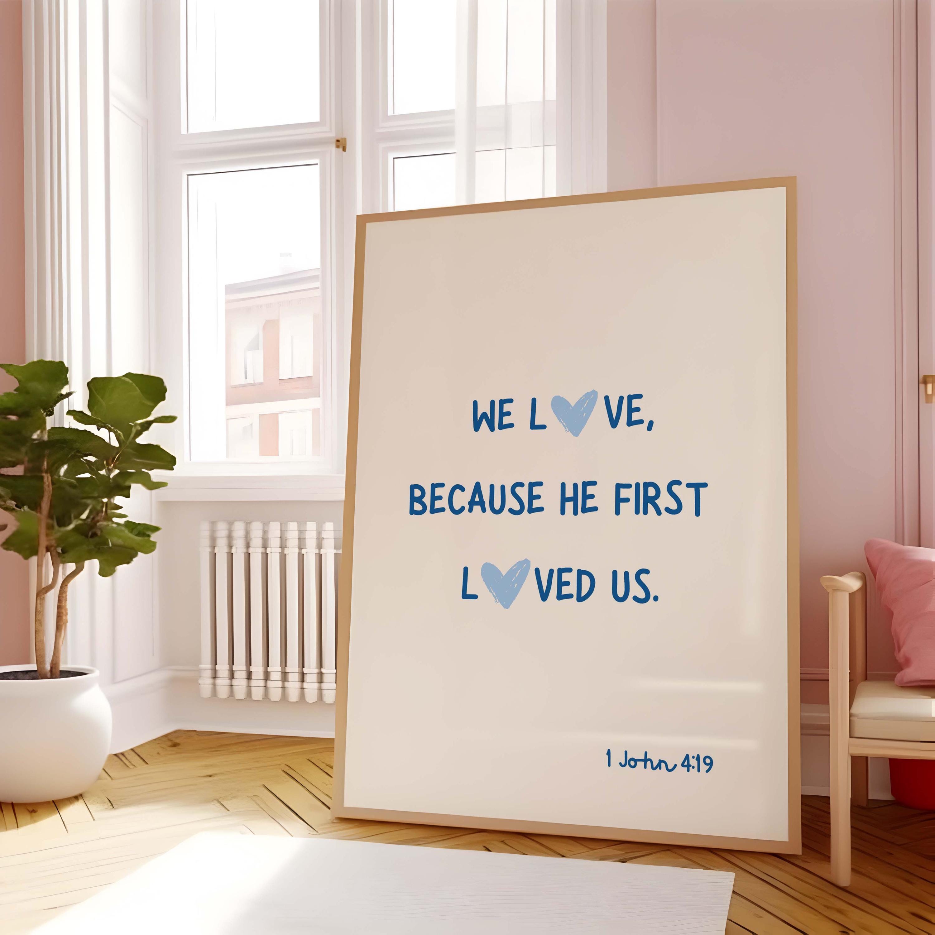 Blue Christian Wall Art: Bible Verse Scripture Print (digital Download ...
