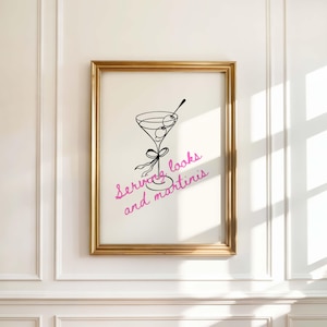 Impresión de martini, póster de cócteles, decoración de habitación coqueta, arte de carrito de bar, arte de pared de cócteles, decoración de carrito de bar, arte de cócteles, DESCARGA DIGITAL