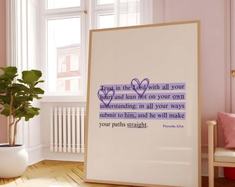 Lila Christliche Wandkunst, Bibel-Versdruck (Digitaldruck)