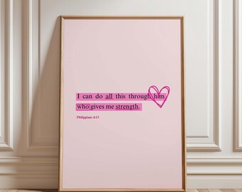 Christian wall art, modern Christian art, pink wall art, apartment decor, scripture wall art, bible verse wall art, downloadable prints