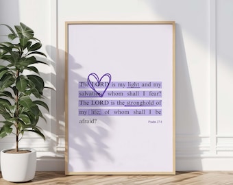 Lila Christliche Schrift Wandkunst, Bibel-Vers-Druck (digitaler Download)