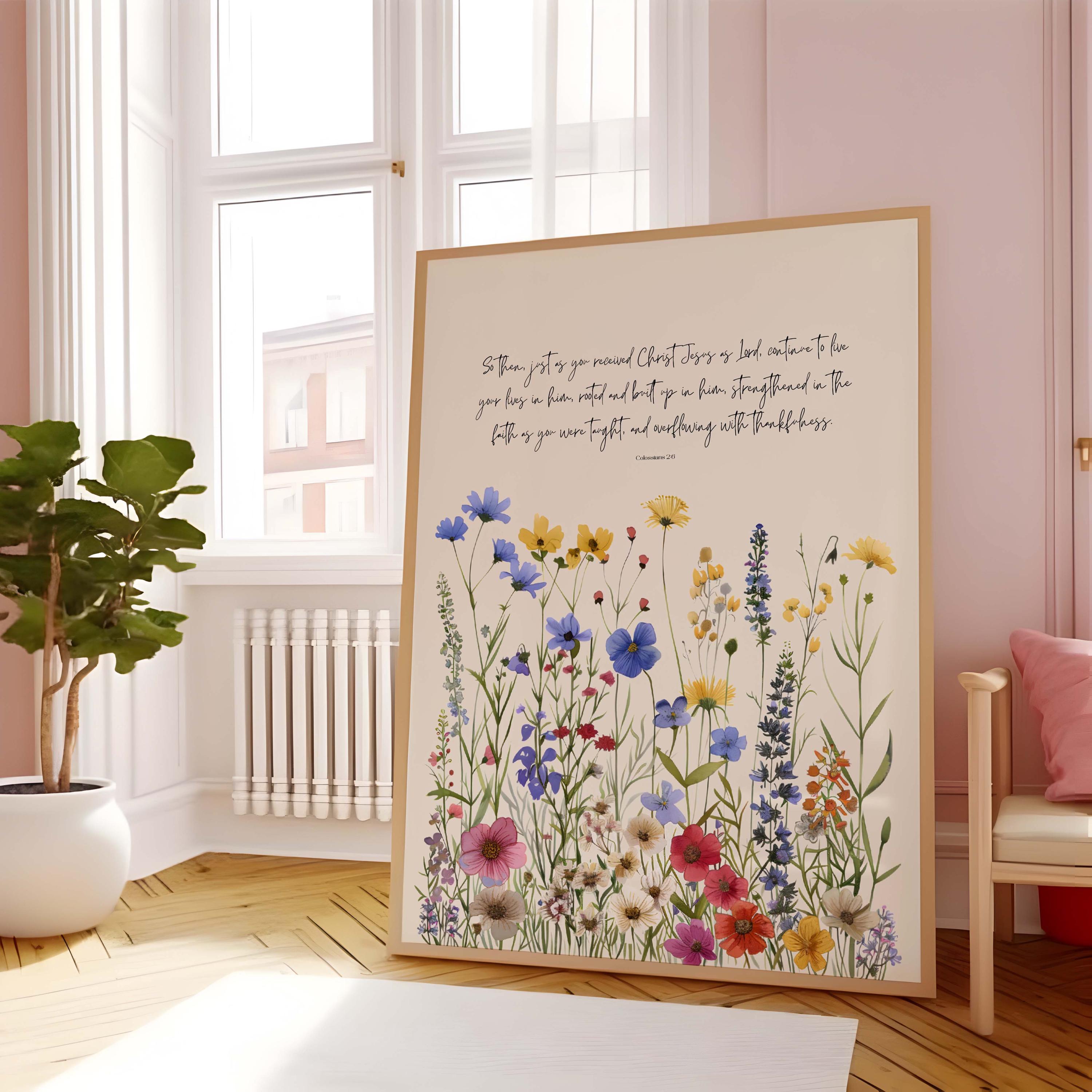 Floral Scripture Wall Art: Christian Verse Print (digital Download) - Etsy