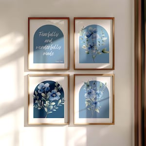 Christian artwork, modern Christian art, scripture wall art, bible verse wall art, blue wall art, Christian wall art, digital downloads