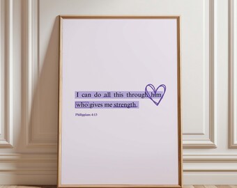 Christian wall art, modern Christian art, purple wall art, apartment decor, scripture wall art, bible verse wall art, downloadable prints