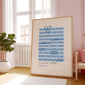 Modern Christian art, blue wall art, scripture wall art, bible verse wall art, Christian wall art, Christian gifts, digital download