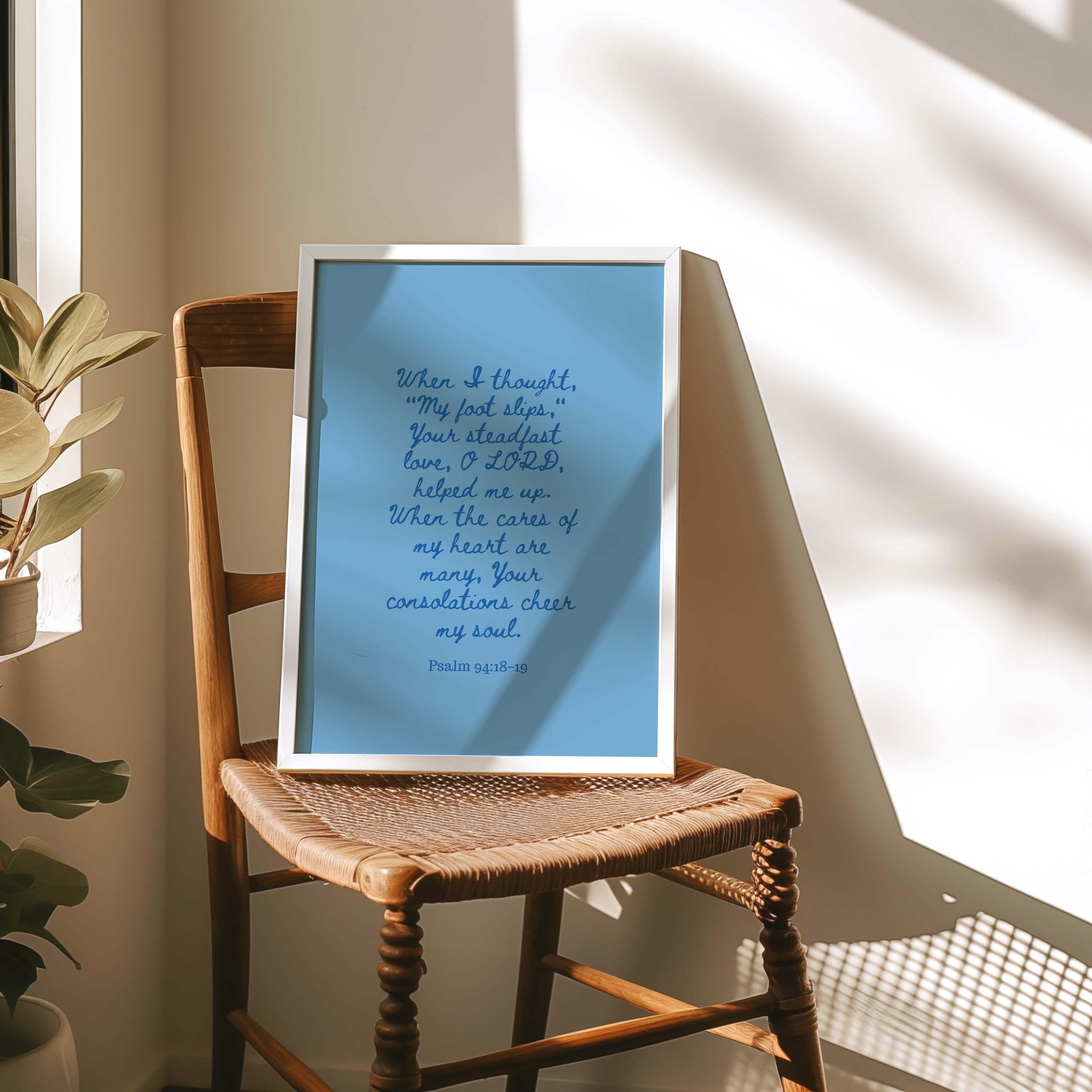 Blue Scripture Wall Art, Psalm Verse Print (digital Download) - Etsy