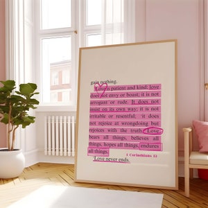 Pink Scripture Wall Art Print: Christian Bible Verse Print (Digital Download)