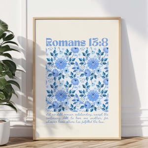 Modern Christian Art Christian Wall Art Scripture Wall Art Blue Wall Art Bible Verse Wall Art Floral Christian Prints Digital Download