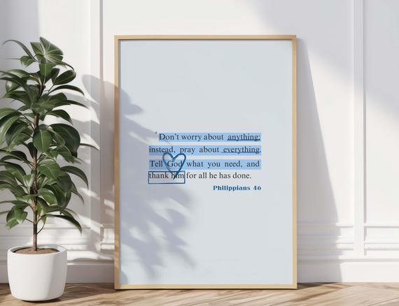 Modern Christian Art Christian Wall Art Printable Scripture Wall Art Digital Product Bible Verse Wall Art Blue Wall Art Digital Download