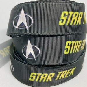 Star Trek grosgrain ribbon, for sewing, scrapbooking, lanyard making, hair bows, dog collar making and other crafting