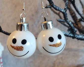 Snowman Earrings Christmas Earrings Frosty the Snowman Earrings Holiday Earrings Childrens Jewelry Childrens Earrings Holiday Jewelry