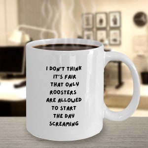 Roosters Screaming Rooster Coffee Cup Rooster Mug Chicken Cup Rooster Lover Gift for Rooster Lover Chicken Mom Mug Gift for Her Rooster Gift