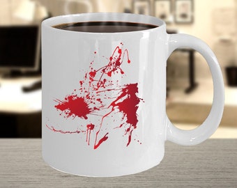 Blood Splatter Mug Halloween Gifts for Halloween Mug Bloody Fingerprint Mug Horror Gore Scary Movie Mug Bloody Handprint Mug Sublimation Mug