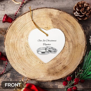 1st Christmas Together Ornament Our 1st Christmas Ornament Christmas Together Married Ornament 1st Christmas Together Silver Rings Newlyweds