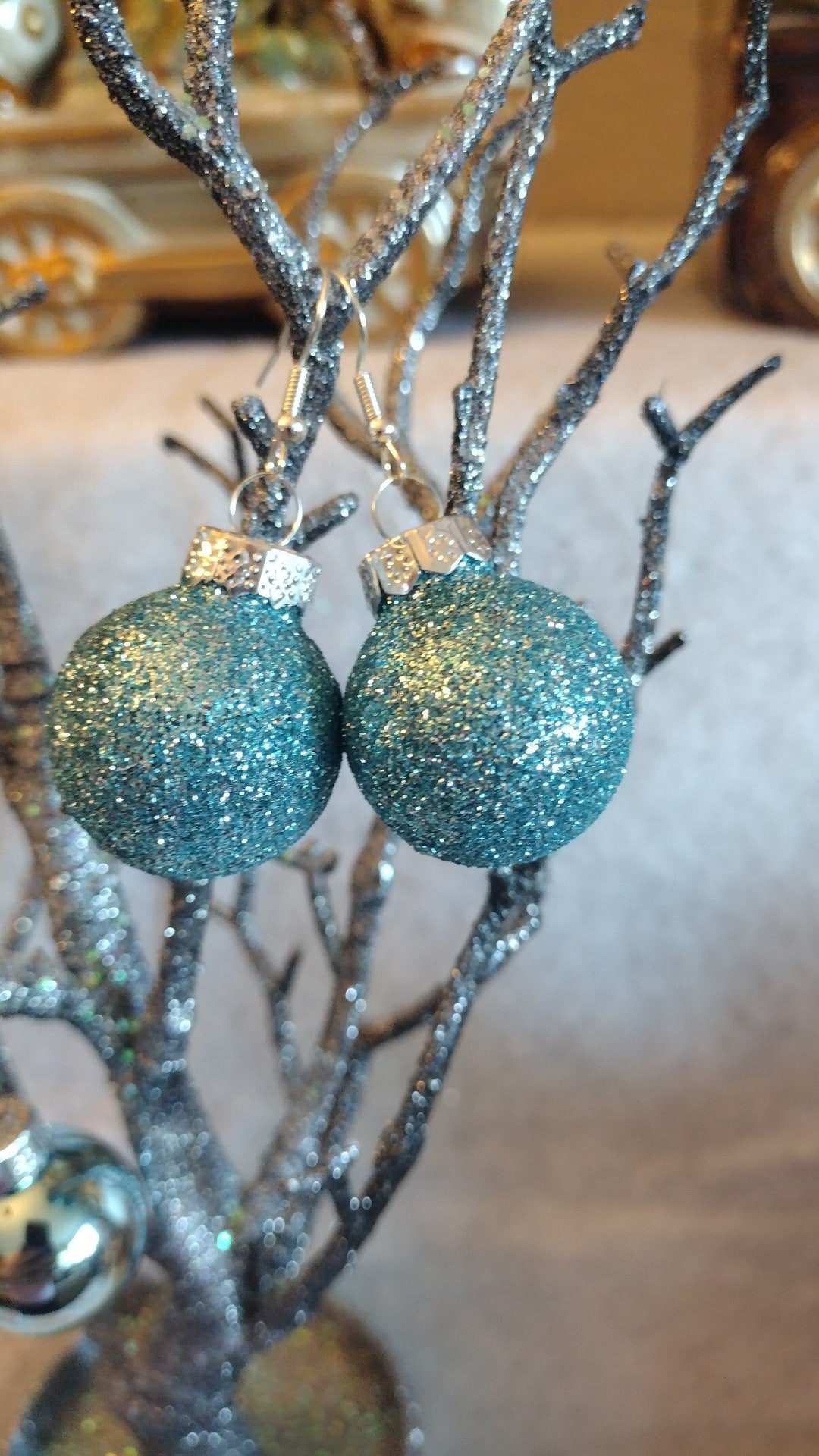 Christmas Ornament Earrings Christmas Ball Earrings Christmas Etsy