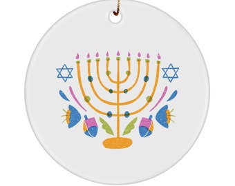 Menorah Candles Menorah Gifts for Hanukkah Ornament Hanukkah Menorah Ornament Jewish Holiday Gifts Dreidel Gifts Star of David Gifts