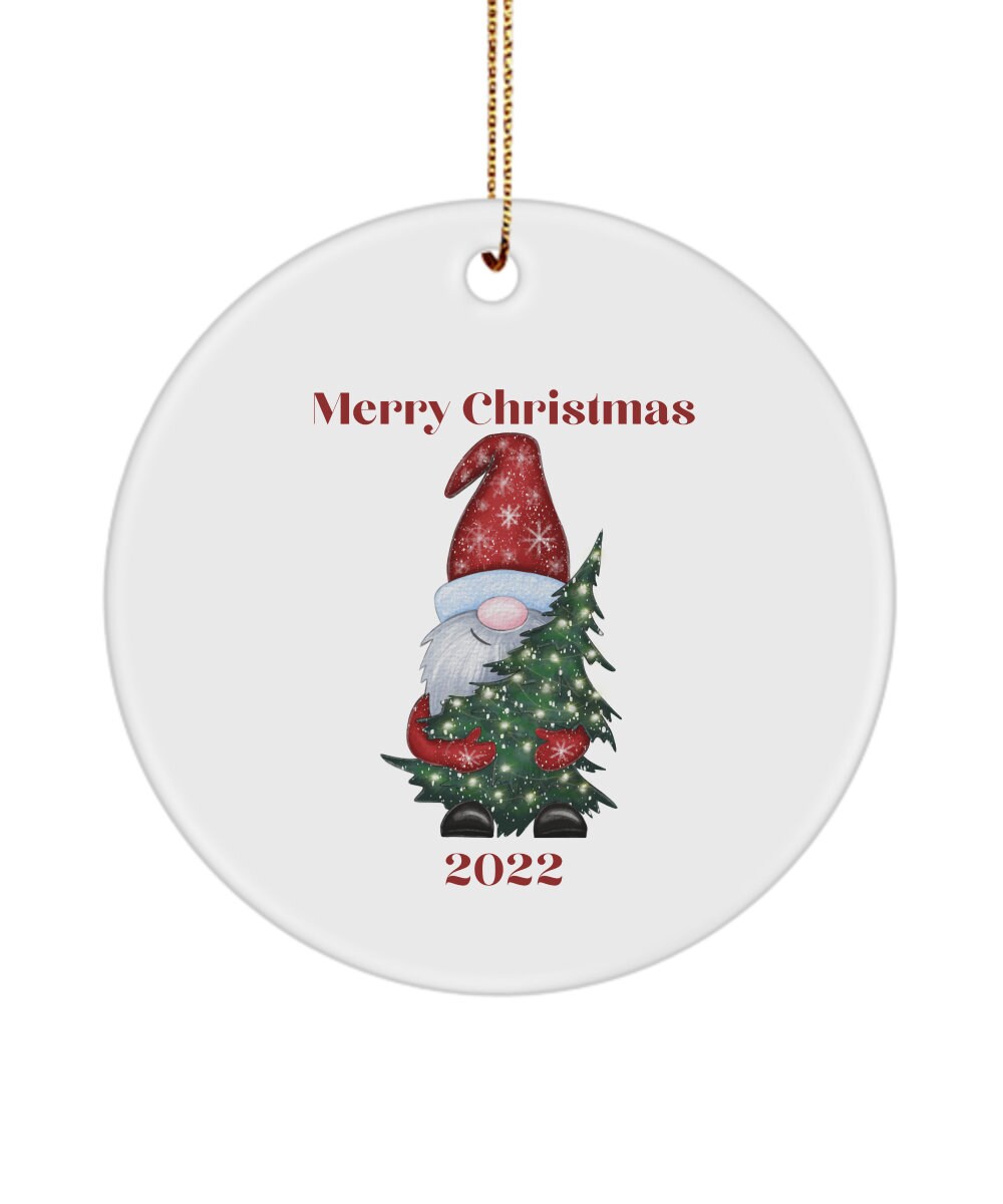 Gnome Tree Ornament 2022 Gnome Christmas Tree Ornament Custom 2022 Gnome Ornament Gnome Ornament Custom Gnome Gift Gnome Gift