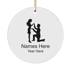 Proposta Ornamenti Proposta di matrimonio Ornamento di matrimonio Ornamento di fidanzamento Proposta personalizzata Ornamento su un ginocchio Ornamento della silhouette
