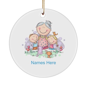 Grandkid Ornament Grandkids Ornament Grandparents Ornament Granddaughter Ornament Personalized Grandma with Grandkids Ornament