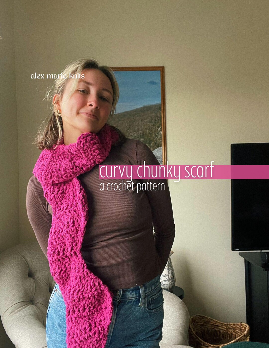 Curvy Chunky Crochet Scarf Pattern - Etsy
