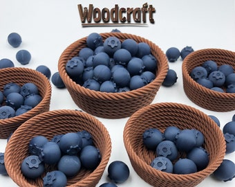 Woodcraft – Resource Baskets Bowl Set / Blueberries Set – Board Game – 3d Printing