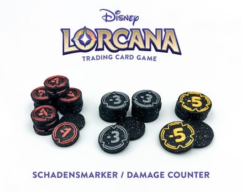 Disney Lorcana TCG – Deluxe – 3D Damage Markers / Tokens / Coins / Coin Set (30 pieces) – Board Game Upgrade / Expansion – 3D Printing