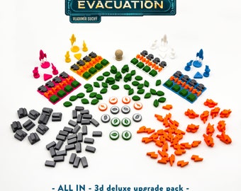 Evacuation – ALL IN - 3D Deluxe Upgrade Pack (192 pcs) - Boardgame Upgrade – 3D Print