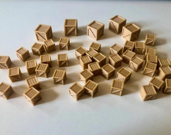 Carnegie - 45x Boxes/Crates (Resources) 3d Printing/Print - PLA WOOD