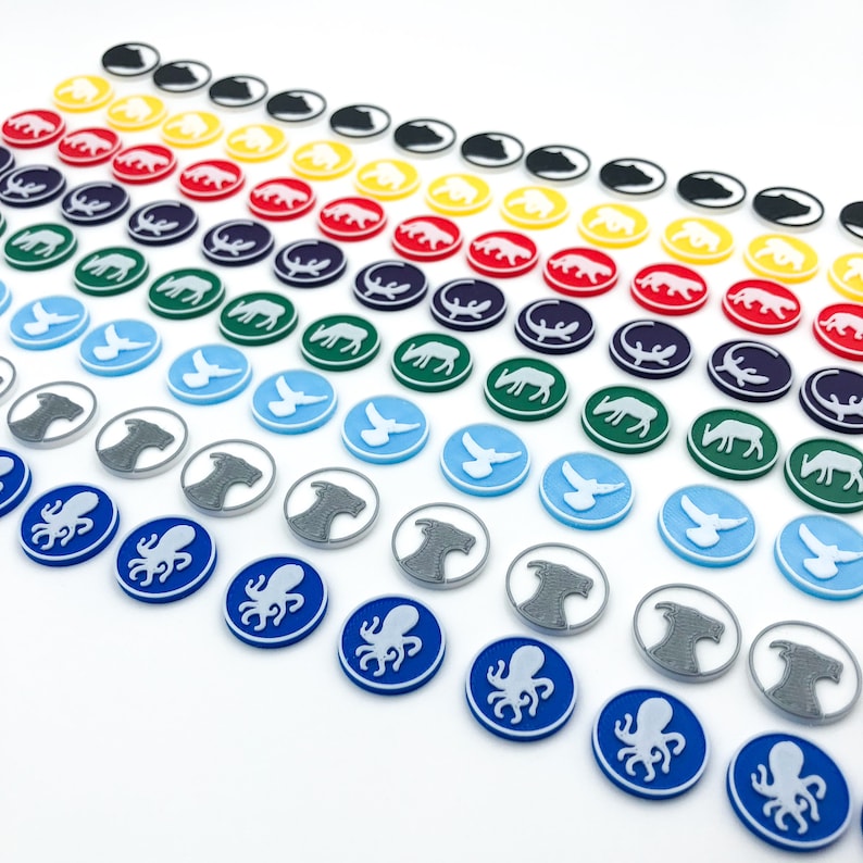 8-tlg. Brettspiel Zubehör Set - Token Schalen & Kartenhalter Schwarz-weiß