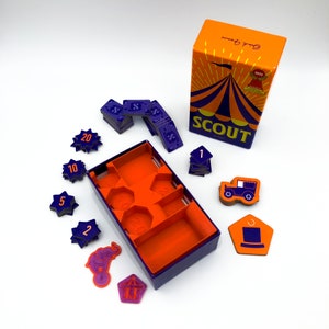 Scout - insert / inlay / organizer + starting player token + reminder token - insert / insert - board games / board games - 3d printing / print