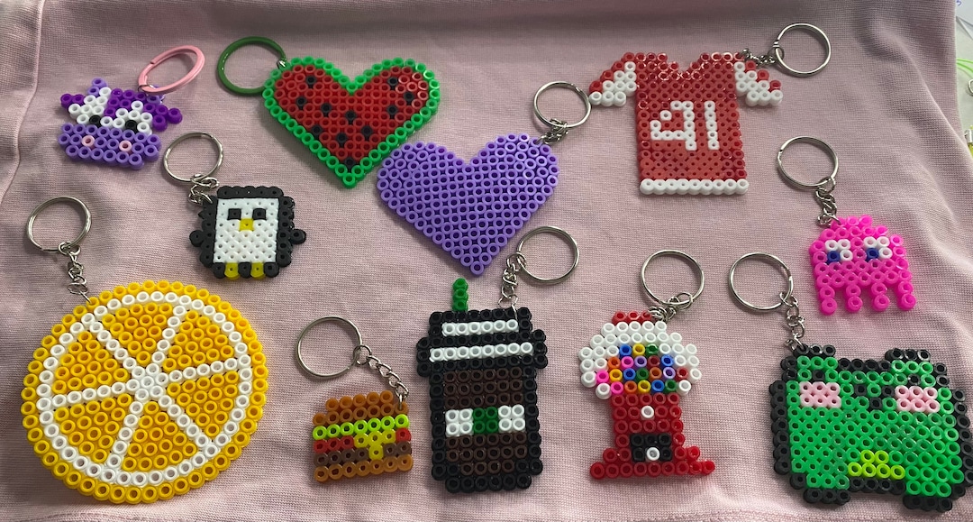 Hama Beads Key Rings Etsy UK