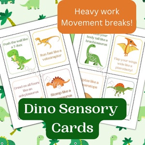Dinosaur Sensory Movement Break Cards