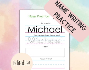 Name Writing Practice (editable)