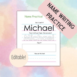 Name Writing Practice (editable)
