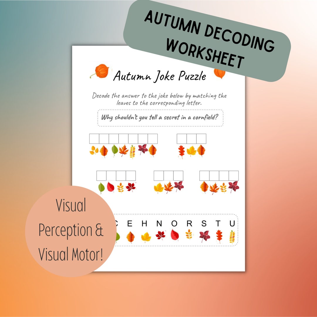 Autumn/fall Decoding Puzzle - Etsy