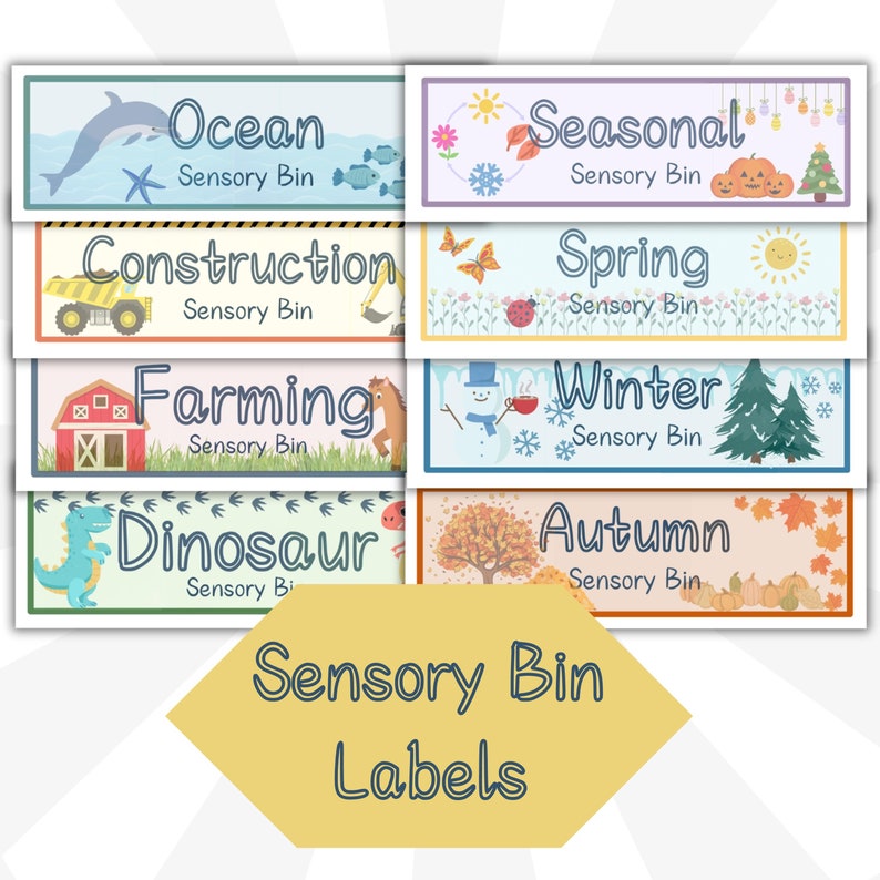 Sensory Bin Labels digital Etsy