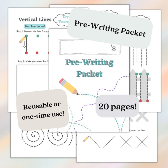 Pre-Writing Strokes Packet (20 pg)