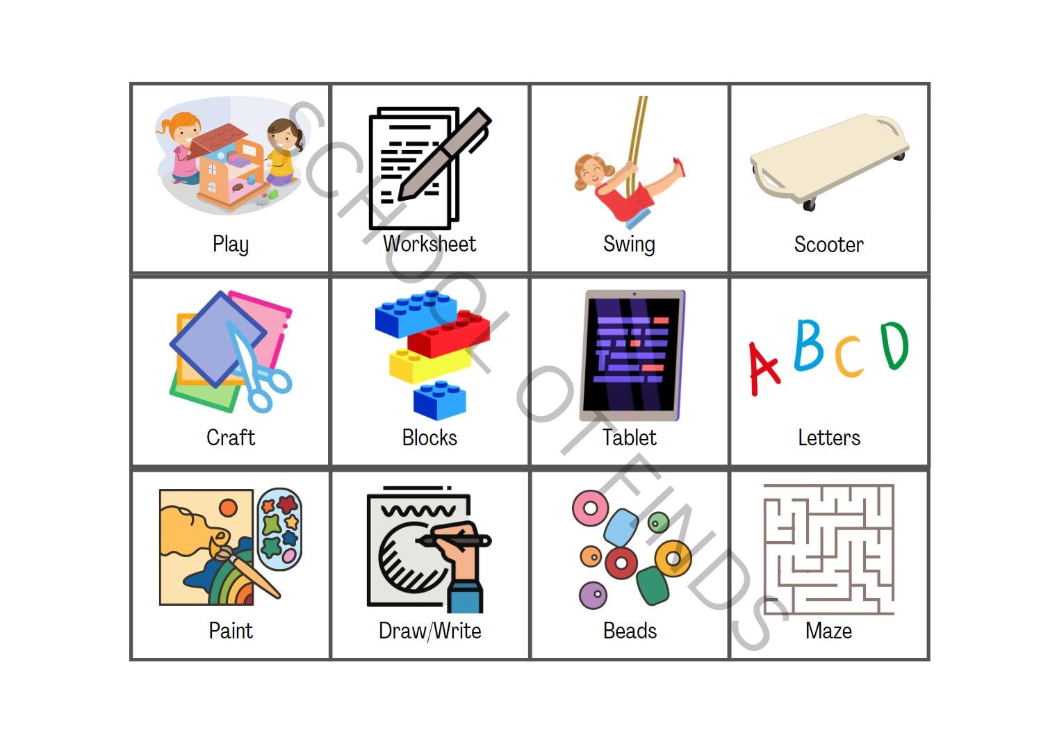 Visual Schedule for Sessions (OT Based) - Etsy