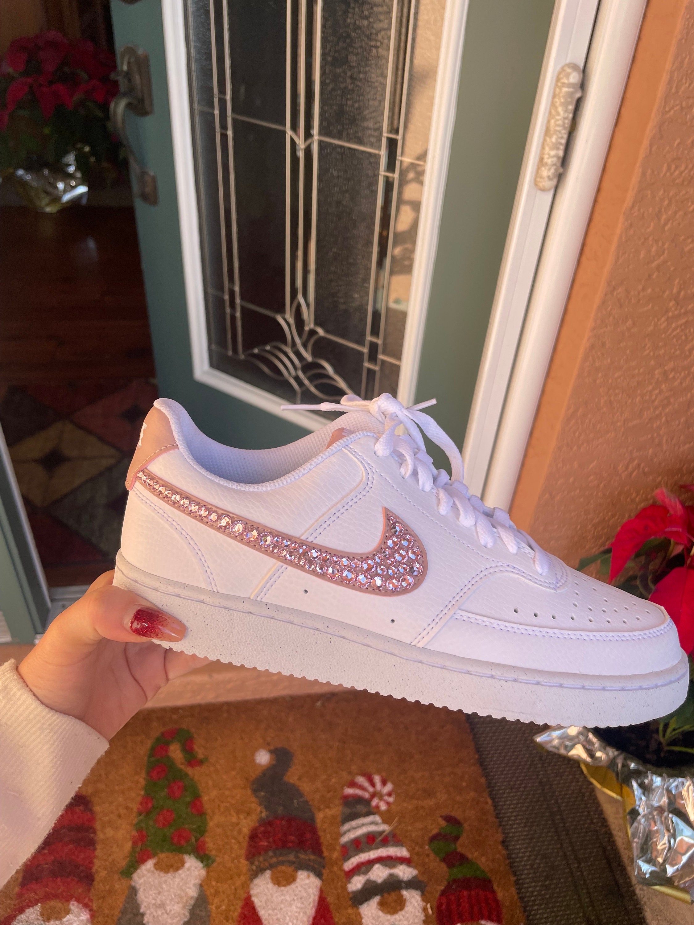 Women's Court Vision Low Sneaker Custom Bling Rhinestone Sneakers -AF1 ...